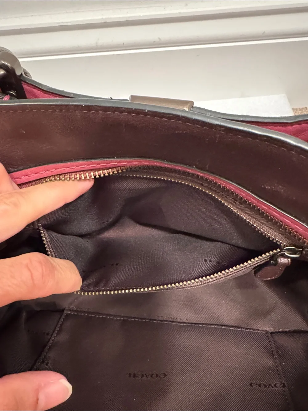 Coach dreamer in colorblock with whipstitch & c charm shoulder bag purse